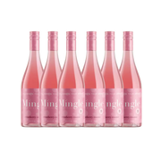 cranberry cosmo mocktail bottles arranged in a row, featuring pink labels & 0% alcohol content