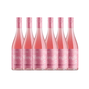 Mingle Mocktails Cranberry Cosmo 750ml bottles arranged in a lineup, showcasing a refreshing and sophisticated non-alcoholic beverage option.